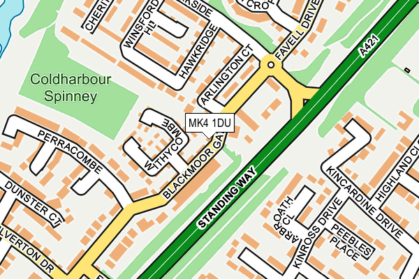 MK4 1DU map - OS OpenMap – Local (Ordnance Survey)