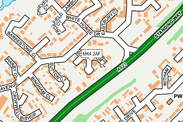 MK4 2AF map - OS OpenMap – Local (Ordnance Survey)
