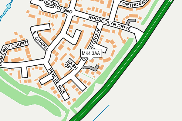 MK4 3AA map - OS OpenMap – Local (Ordnance Survey)