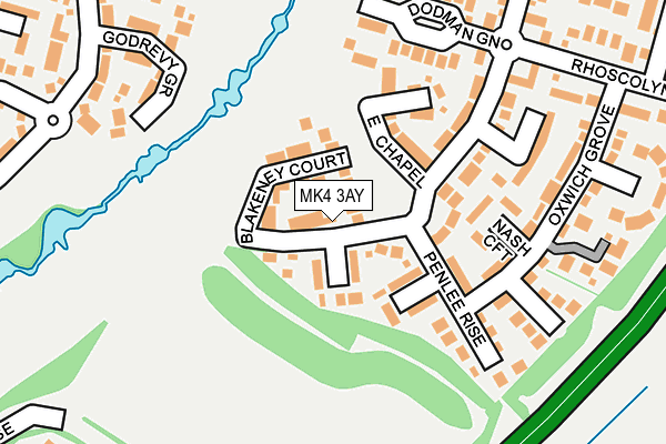 MK4 3AY map - OS OpenMap – Local (Ordnance Survey) MK4 3AY map - OS OpenMap – Local (Ordnance Survey)