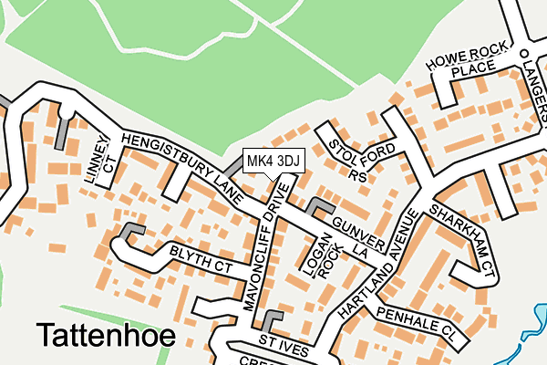 MK4 3DJ map - OS OpenMap – Local (Ordnance Survey)
