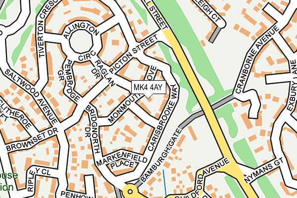 MK4 4AY map - OS OpenMap – Local (Ordnance Survey) MK4 4AY map - OS OpenMap – Local (Ordnance Survey)