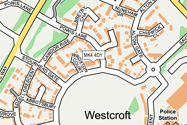 MK4 4DY map - OS OpenMap – Local (Ordnance Survey)