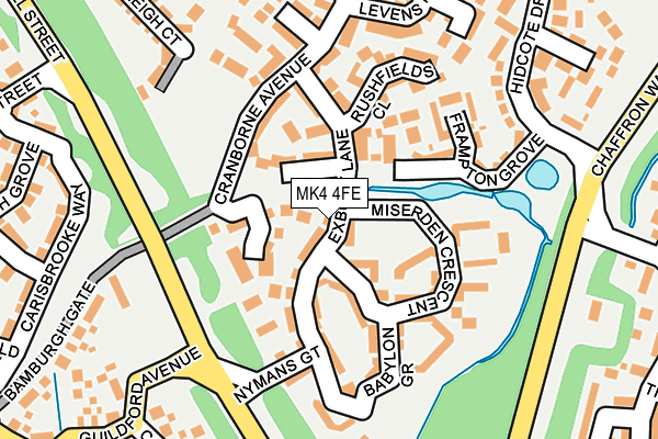 MK4 4FE map - OS OpenMap – Local (Ordnance Survey)