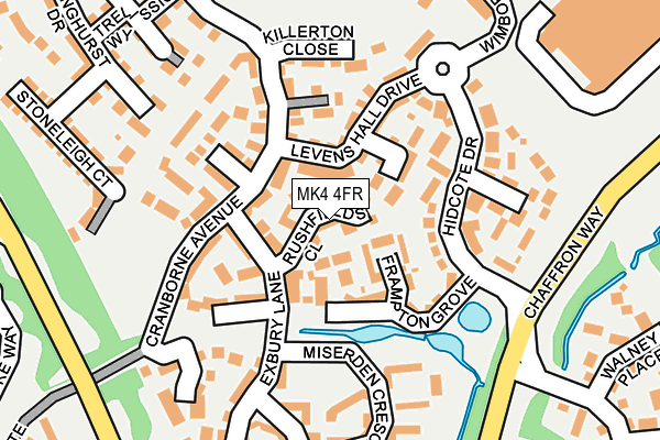 MK4 4FR map - OS OpenMap – Local (Ordnance Survey) MK4 4FR map - OS OpenMap – Local (Ordnance Survey)