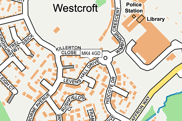 MK4 4GD map - OS OpenMap – Local (Ordnance Survey)