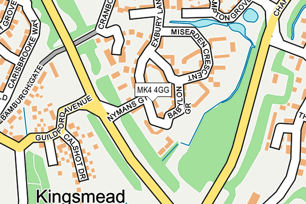 MK4 4GG map - OS OpenMap – Local (Ordnance Survey)