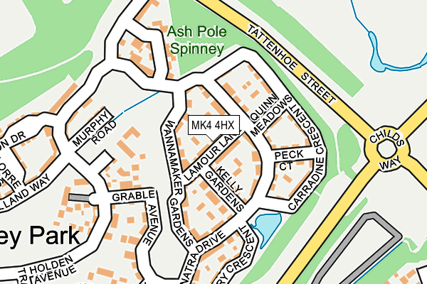 MK4 4HX map - OS OpenMap – Local (Ordnance Survey)