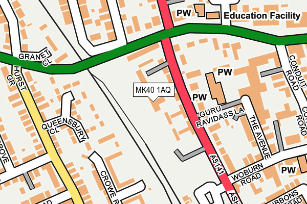 MK40 1AQ map - OS OpenMap – Local (Ordnance Survey) MK40 1AQ map - OS OpenMap – Local (Ordnance Survey)
