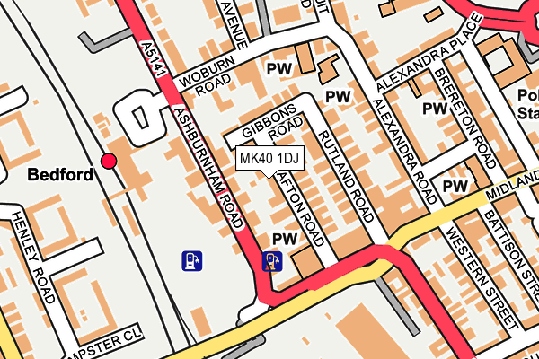 MK40 1DJ map - OS OpenMap – Local (Ordnance Survey)