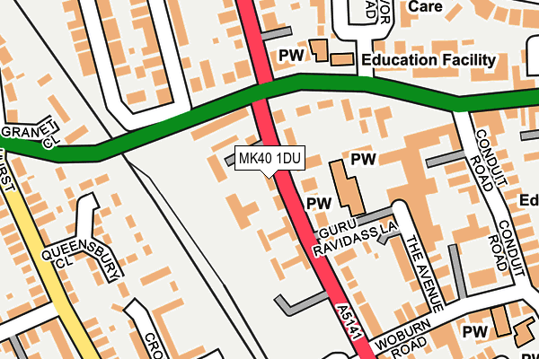 MK40 1DU map - OS OpenMap – Local (Ordnance Survey) MK40 1DU map - OS OpenMap – Local (Ordnance Survey)
