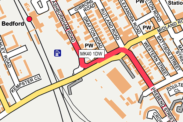 MK40 1DW map - OS OpenMap – Local (Ordnance Survey) MK40 1DW map - OS OpenMap – Local (Ordnance Survey)
