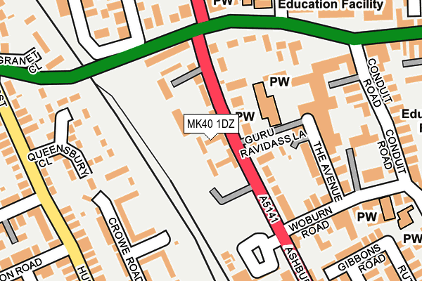 MK40 1DZ map - OS OpenMap – Local (Ordnance Survey) MK40 1DZ map - OS OpenMap – Local (Ordnance Survey)