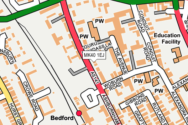 MK40 1EJ map - OS OpenMap – Local (Ordnance Survey) MK40 1EJ map - OS OpenMap – Local (Ordnance Survey)