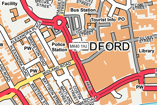 MK40 1HJ map - OS OpenMap – Local (Ordnance Survey) MK40 1HJ map - OS OpenMap – Local (Ordnance Survey)