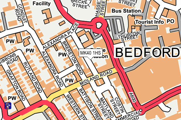 MK40 1HS map - OS OpenMap – Local (Ordnance Survey)