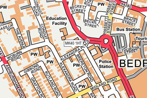 MK40 1HT map - OS OpenMap – Local (Ordnance Survey) MK40 1HT map - OS OpenMap – Local (Ordnance Survey)