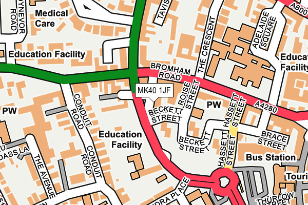 MK40 1JF map - OS OpenMap – Local (Ordnance Survey) MK40 1JF map - OS OpenMap – Local (Ordnance Survey)
