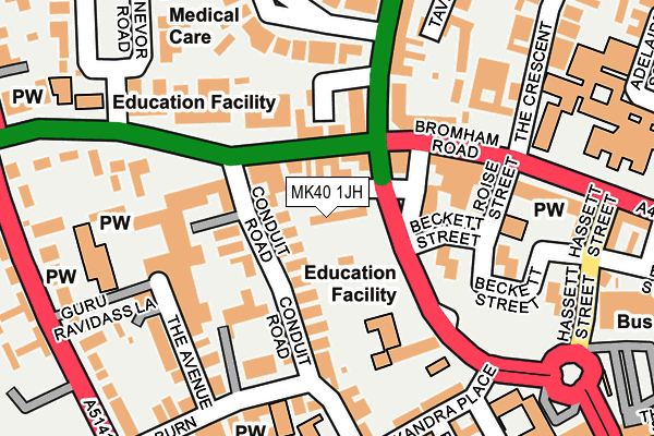 MK40 1JH map - OS OpenMap – Local (Ordnance Survey) MK40 1JH map - OS OpenMap – Local (Ordnance Survey)