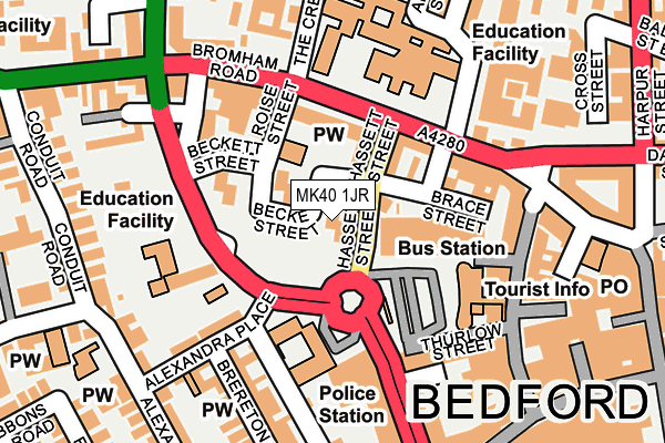 MK40 1JR map - OS OpenMap – Local (Ordnance Survey) MK40 1JR map - OS OpenMap – Local (Ordnance Survey)