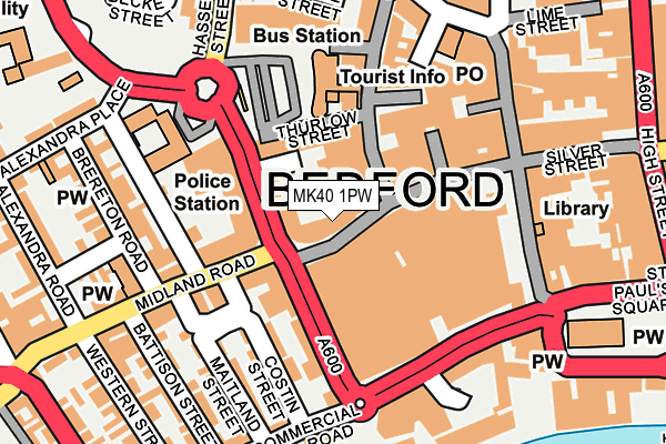 MK40 1PW map - OS OpenMap – Local (Ordnance Survey) MK40 1PW map - OS OpenMap – Local (Ordnance Survey)