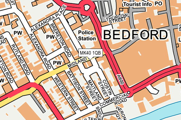 MK40 1QB map - OS OpenMap – Local (Ordnance Survey) MK40 1QB map - OS OpenMap – Local (Ordnance Survey)