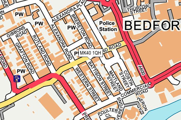 MK40 1QH map - OS OpenMap – Local (Ordnance Survey)