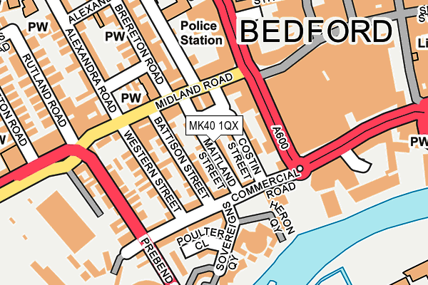 MK40 1QX map - OS OpenMap – Local (Ordnance Survey) MK40 1QX map - OS OpenMap – Local (Ordnance Survey)