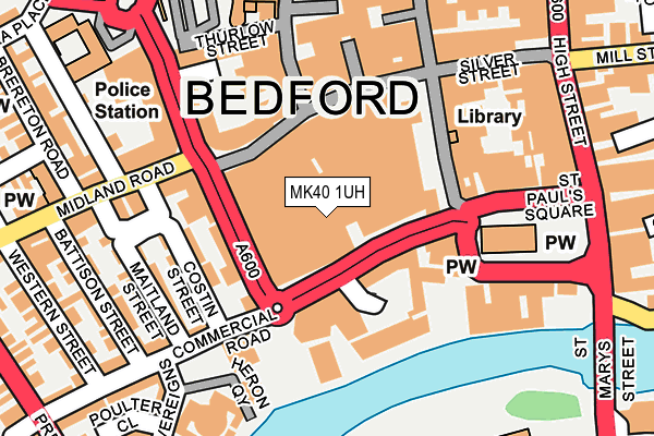 MK40 1UH map - OS OpenMap – Local (Ordnance Survey)
