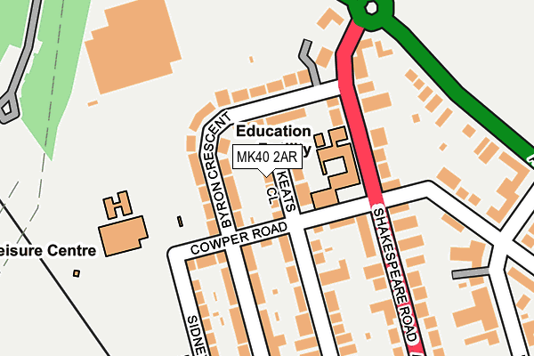 MK40 2AR map - OS OpenMap – Local (Ordnance Survey)