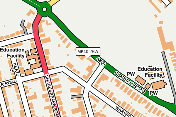 MK40 2BW map - OS OpenMap – Local (Ordnance Survey)