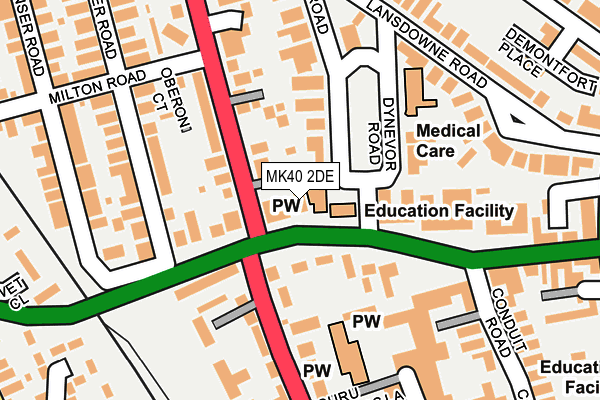 MK40 2DE map - OS OpenMap – Local (Ordnance Survey)