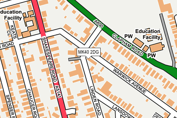 MK40 2DG map - OS OpenMap – Local (Ordnance Survey)