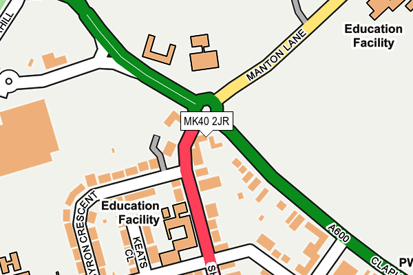 MK40 2JR map - OS OpenMap – Local (Ordnance Survey) MK40 2JR map - OS OpenMap – Local (Ordnance Survey)