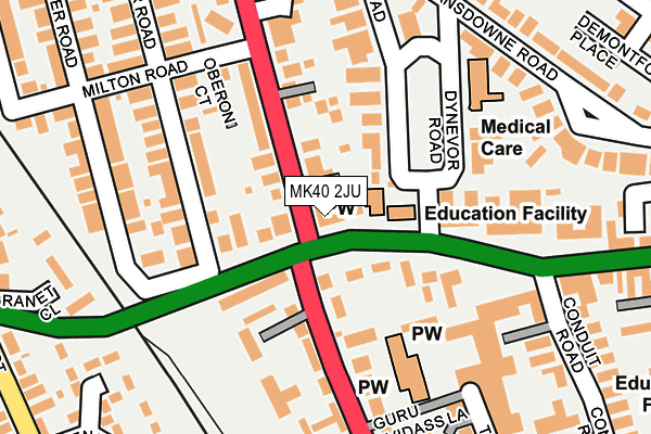 MK40 2JU map - OS OpenMap – Local (Ordnance Survey)