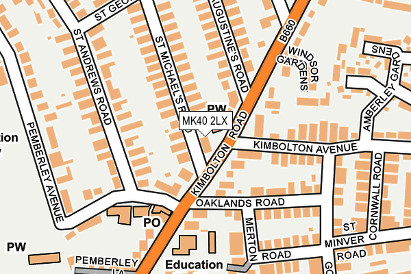 MK40 2LX map - OS OpenMap – Local (Ordnance Survey)