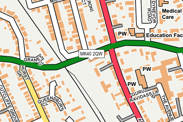 MK40 2QW map - OS OpenMap – Local (Ordnance Survey)