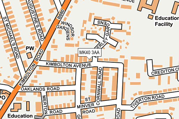 MK40 3AA map - OS OpenMap – Local (Ordnance Survey) MK40 3AA map - OS OpenMap – Local (Ordnance Survey)