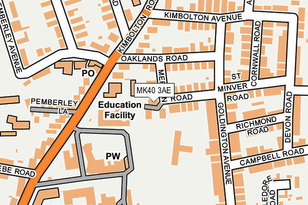 MK40 3AE map - OS OpenMap – Local (Ordnance Survey)