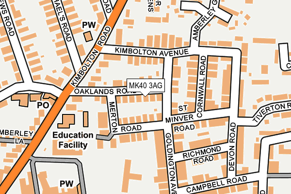 MK40 3AG map - OS OpenMap – Local (Ordnance Survey) MK40 3AG map - OS OpenMap – Local (Ordnance Survey)