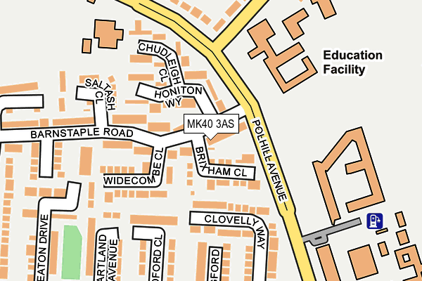 MK40 3AS map - OS OpenMap – Local (Ordnance Survey)