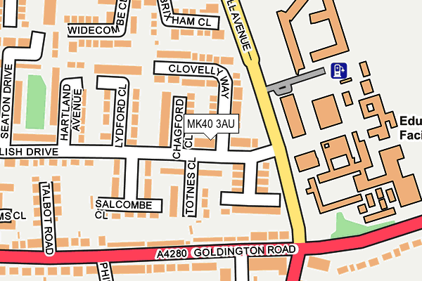MK40 3AU map - OS OpenMap – Local (Ordnance Survey) MK40 3AU map - OS OpenMap – Local (Ordnance Survey)