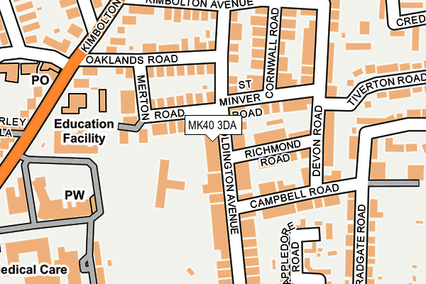 MK40 3DA map - OS OpenMap – Local (Ordnance Survey) MK40 3DA map - OS OpenMap – Local (Ordnance Survey)