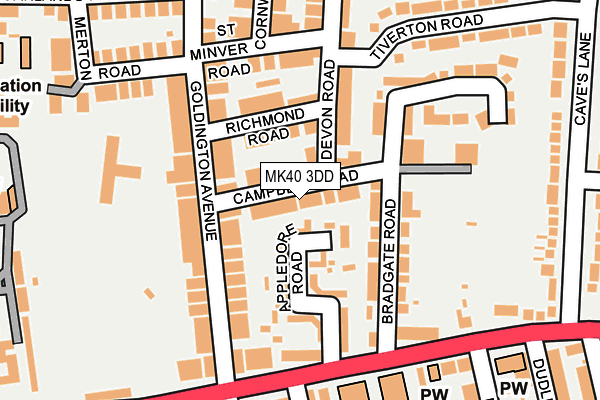 MK40 3DD map - OS OpenMap – Local (Ordnance Survey) MK40 3DD map - OS OpenMap – Local (Ordnance Survey)
