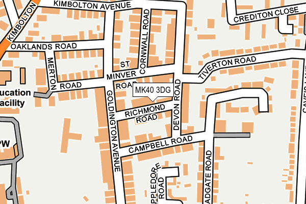 MK40 3DG map - OS OpenMap – Local (Ordnance Survey) MK40 3DG map - OS OpenMap – Local (Ordnance Survey)