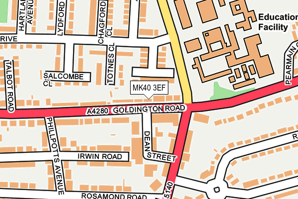 MK40 3EF map - OS OpenMap – Local (Ordnance Survey)