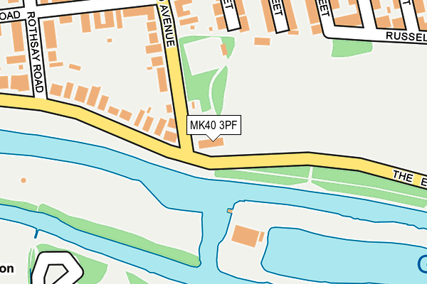 MK40 3PF map - OS OpenMap – Local (Ordnance Survey)
