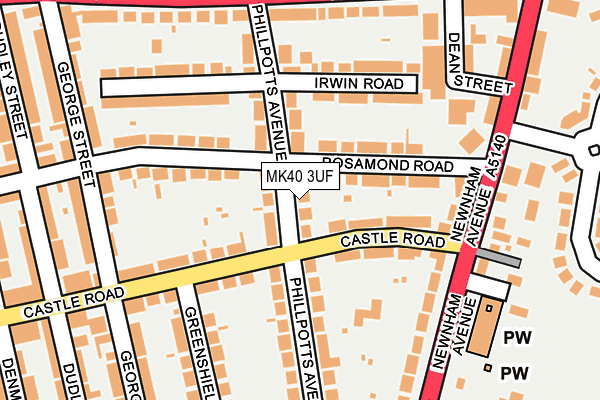 MK40 3UF map - OS OpenMap – Local (Ordnance Survey)