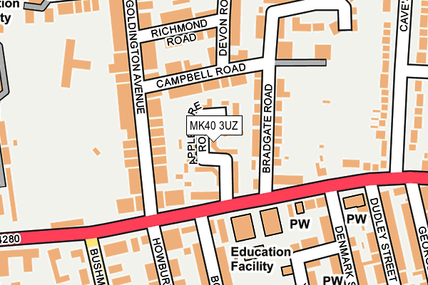 MK40 3UZ map - OS OpenMap – Local (Ordnance Survey) MK40 3UZ map - OS OpenMap – Local (Ordnance Survey)