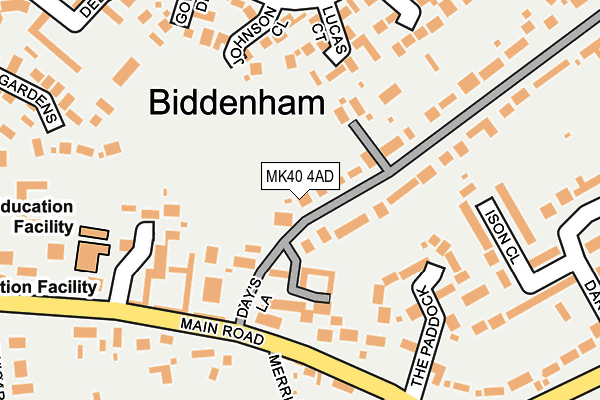 MK40 4AD map - OS OpenMap – Local (Ordnance Survey) MK40 4AD map - OS OpenMap – Local (Ordnance Survey)